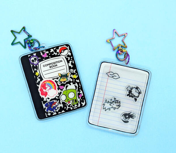 Composition Book Shaker Keychain